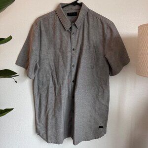 KREW Men's Gray Cotton Shirt – Size L (Basic & Casual)